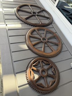 large decor wood gear wheels