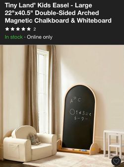 Tiny Land® Kids Easel - Large 22"x40.5" Double-Sided Arched Magnetic Chalkboard & Whiteboard