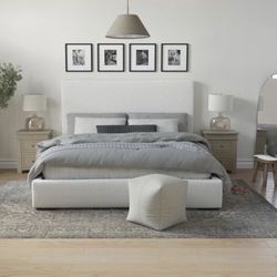 Queen Size Bed Beige Ivory New  