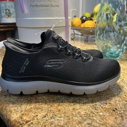 Skechers Brand New Slip On Bk/grey No Box Size 10 Men