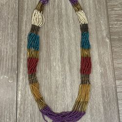 Vintage Multi-Colored Beaded Necklace 