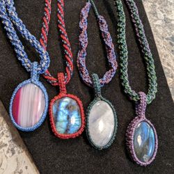 Macrame Necklaces With Stones