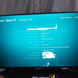 Hisense 43 Class 4k Led ROKU SMART TV