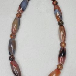 Burnt Umber Agate Necklace And Bracelet