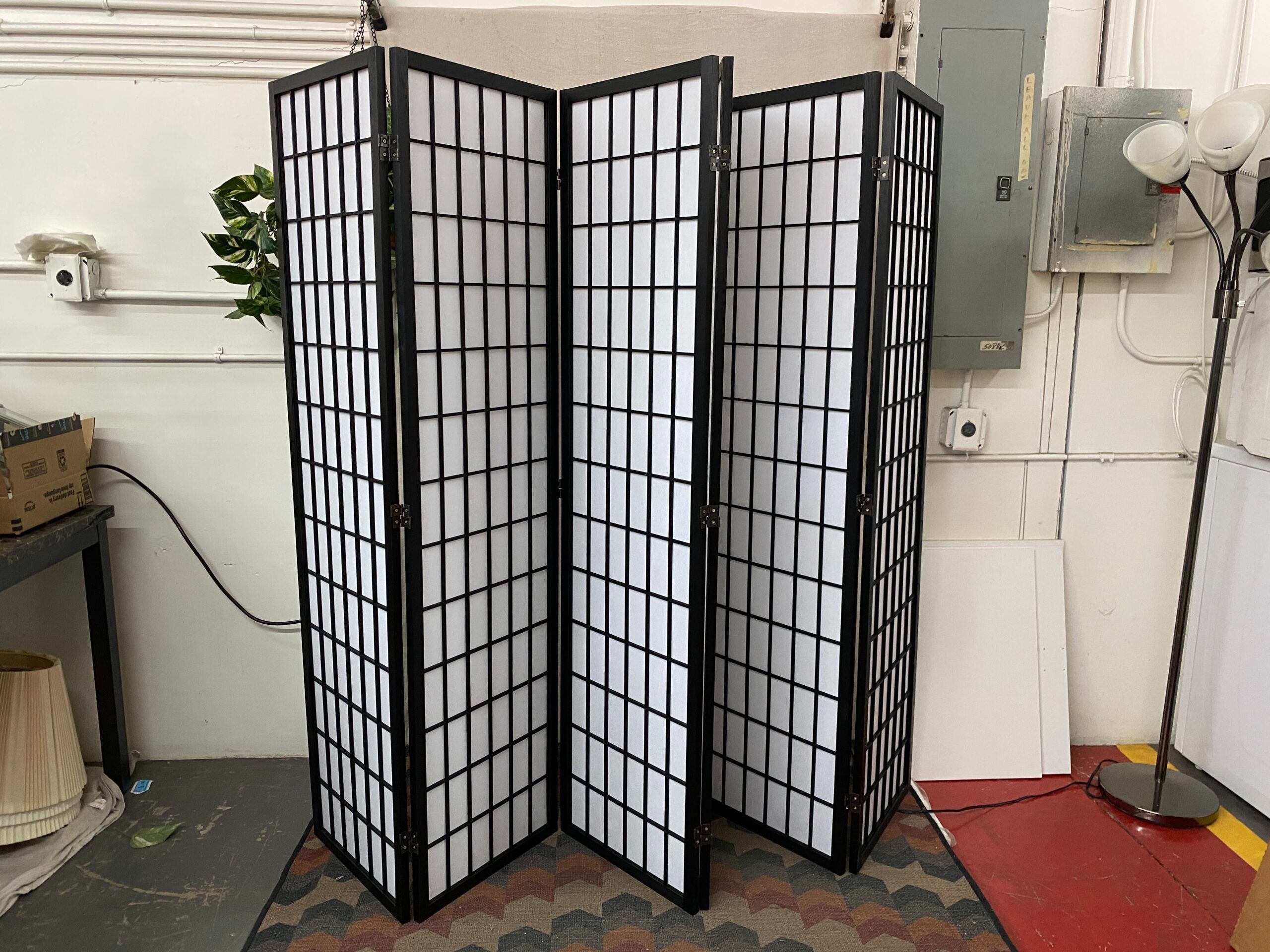 Black & White 6-Panel Room Divider