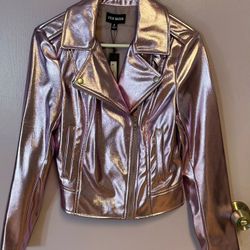 New Steve Madden Metallic Moto Jacket Size S 