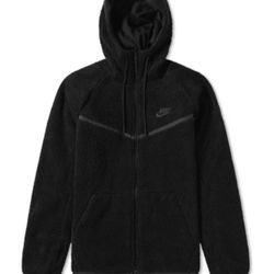 Nike Tech Sherpa Fleece Wind Runner Full Zip Hoodie Black AQ2767-010 Size XS