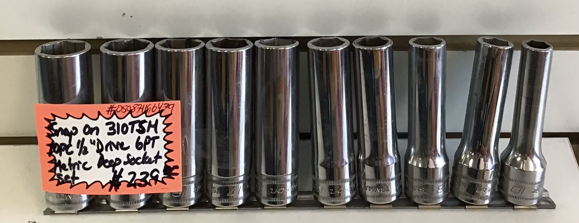 Snap On 310TSM 10pc 1/2” Drive 6pt Metric Deep Socket Set