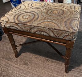Upholstered Wood Footstool / Ottoman