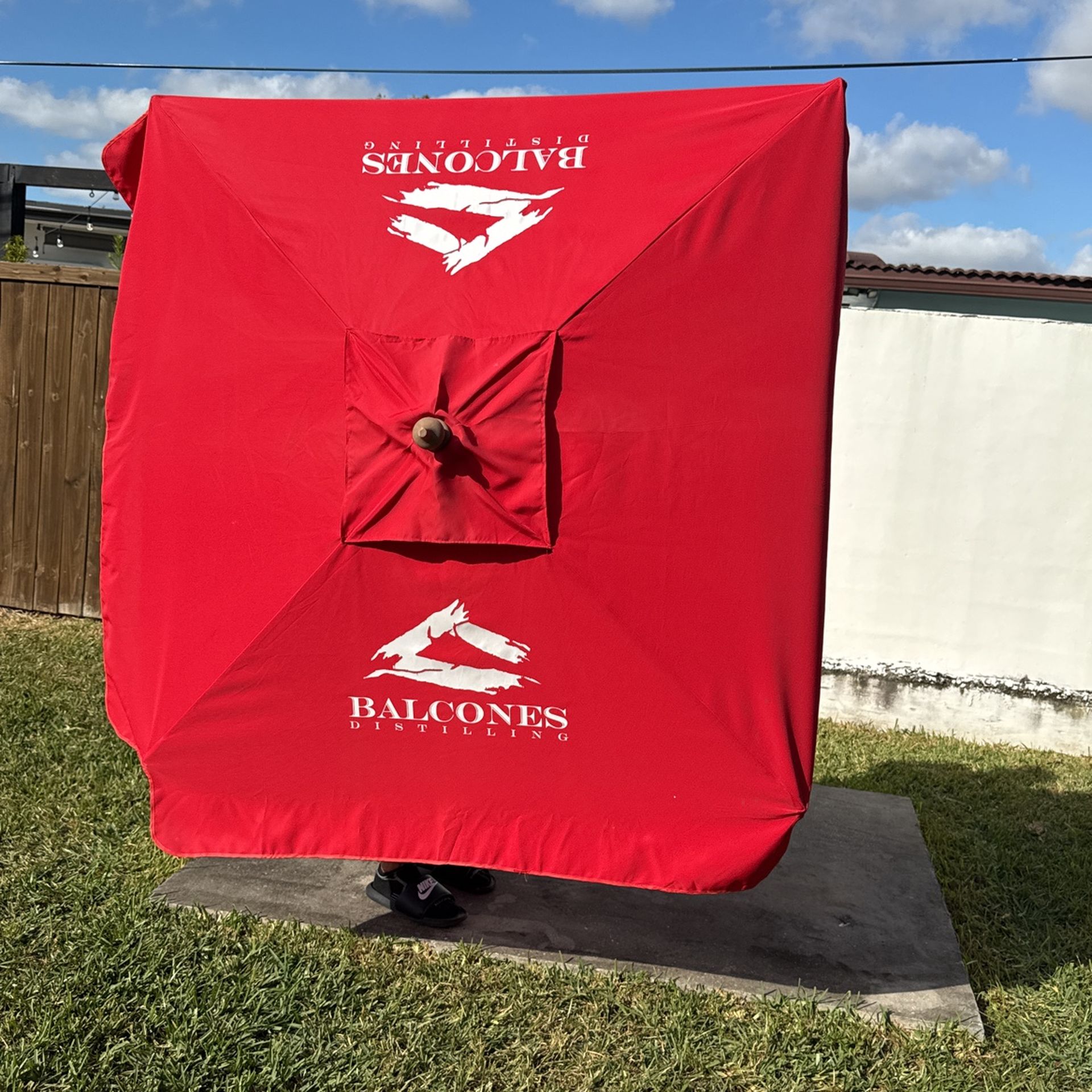 Adjustable red umbrella