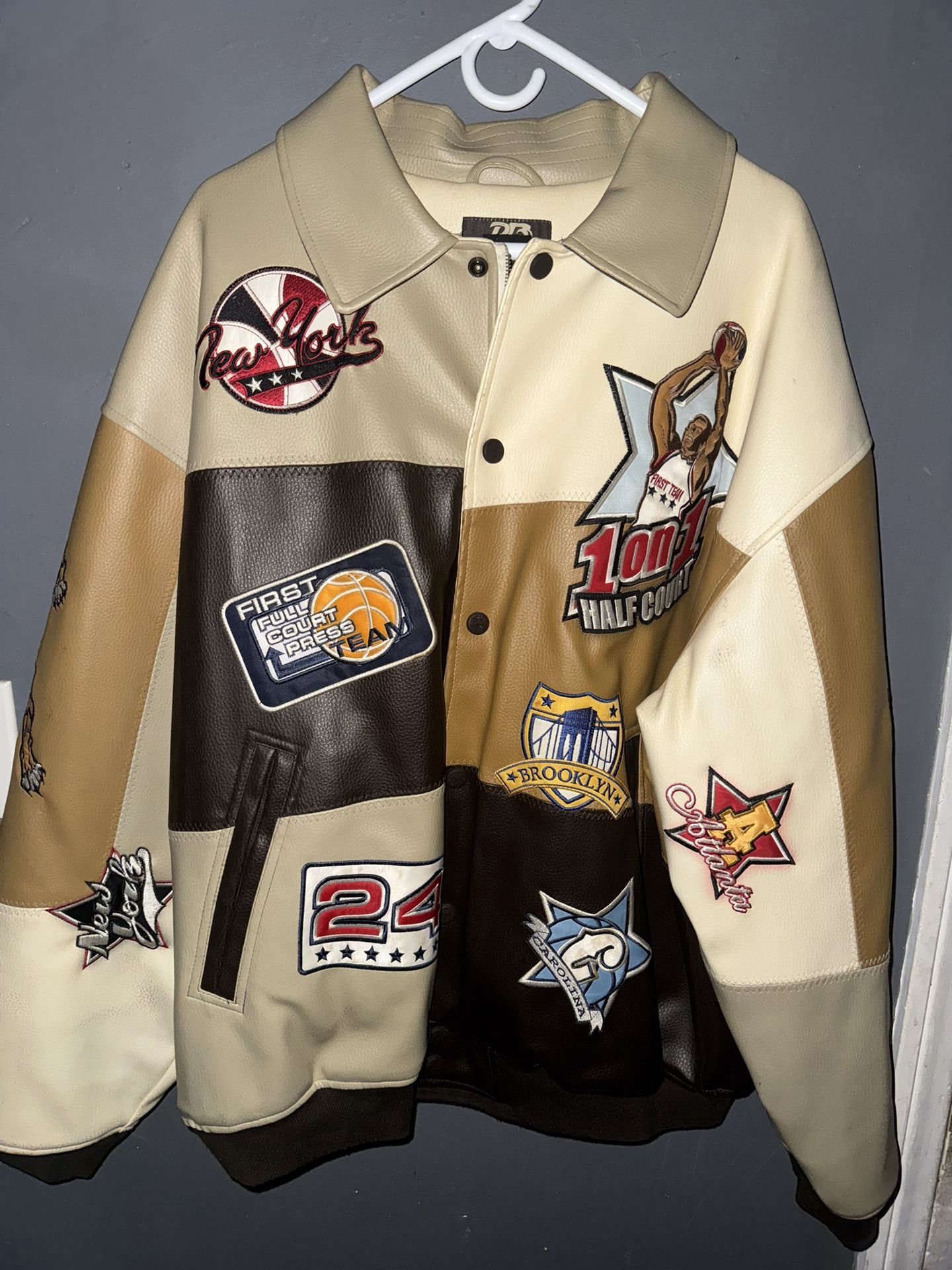 Rare Vintage Raw Blue Bomber Jacket 2XL Men's 90's 80's NBA NHL basketball