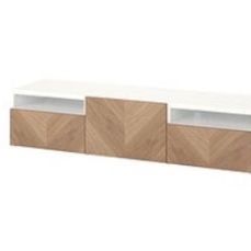 Ikea BESTÅ TV unit with drawers and door  70 7/8x16 1/2x15 3/8 " white/Hedeviken oak veneer Article no: 694.358.87 