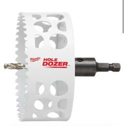 MILWAUKEE 4-1/4 in. HOLE DOZER Bi-Metal Hole Saw with 3/8 in. Arbor and Pilot Bit