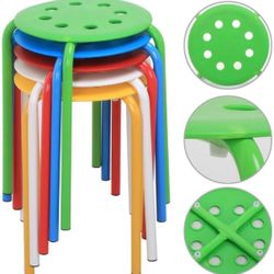 Set Of 5 Kids Stackable Stools 