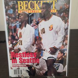 Gary Payton Shawn Kemp Sonics NBA basketball Beckett magazine 