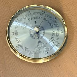 Vintage West Germany Aneroid Barometer – Brass & Silver Tone Weather Gauge • Working