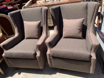 2 antique chairs freshly upholstery