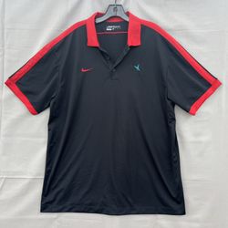 Nike Golf Dri Fit Mens Size XL Polo Shirt W/ Logo Black Red  