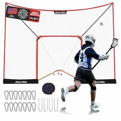 New Lacrosse Backstop Net 14x10FT, Extra Large Coverage with 14mm Foam-Wrapped Fiberglass Pole for Shooting Training, 4-Strand Tear-Resistant Netting,