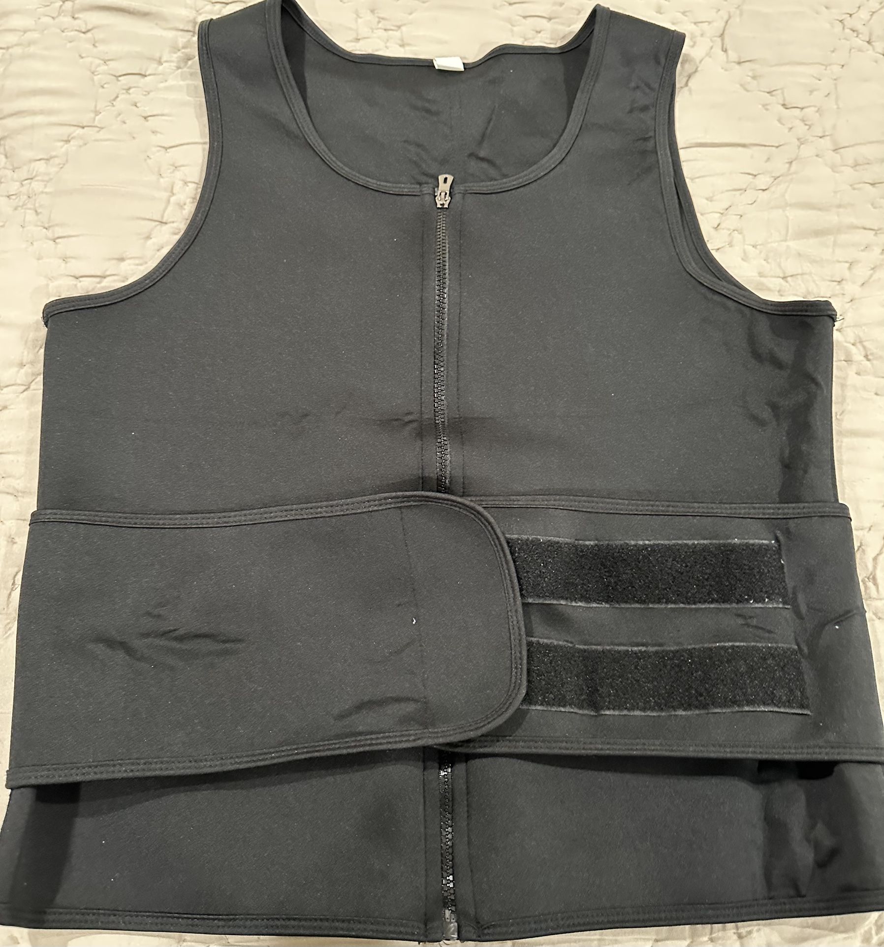 Men Sweat Vest waist Tank Top Black size XXL