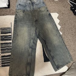 Balenciaga Cut Up Denim Jeans Blue Size M