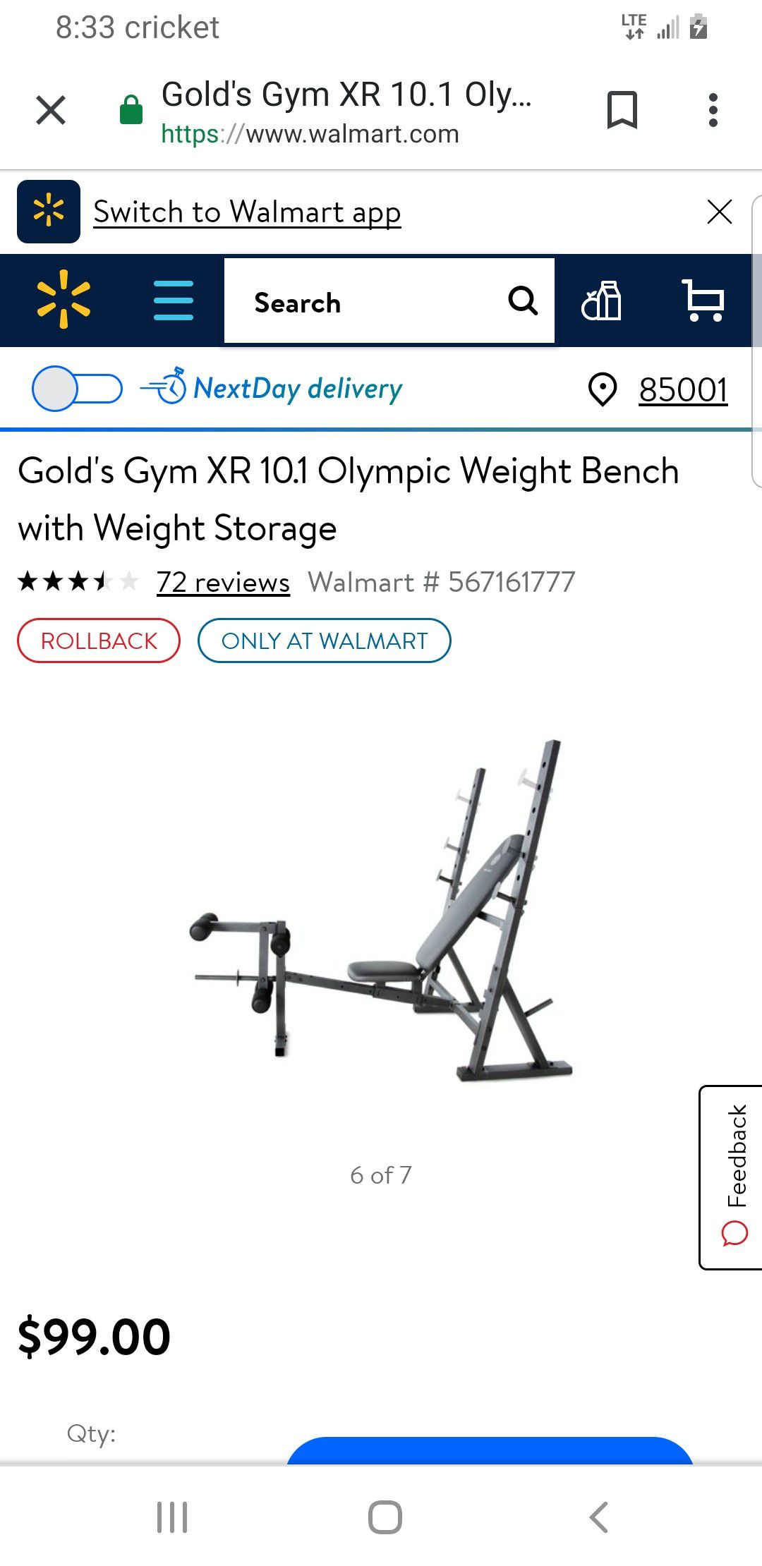 Gold's Gym - Olympic Weight Set, 110 lbs and bench