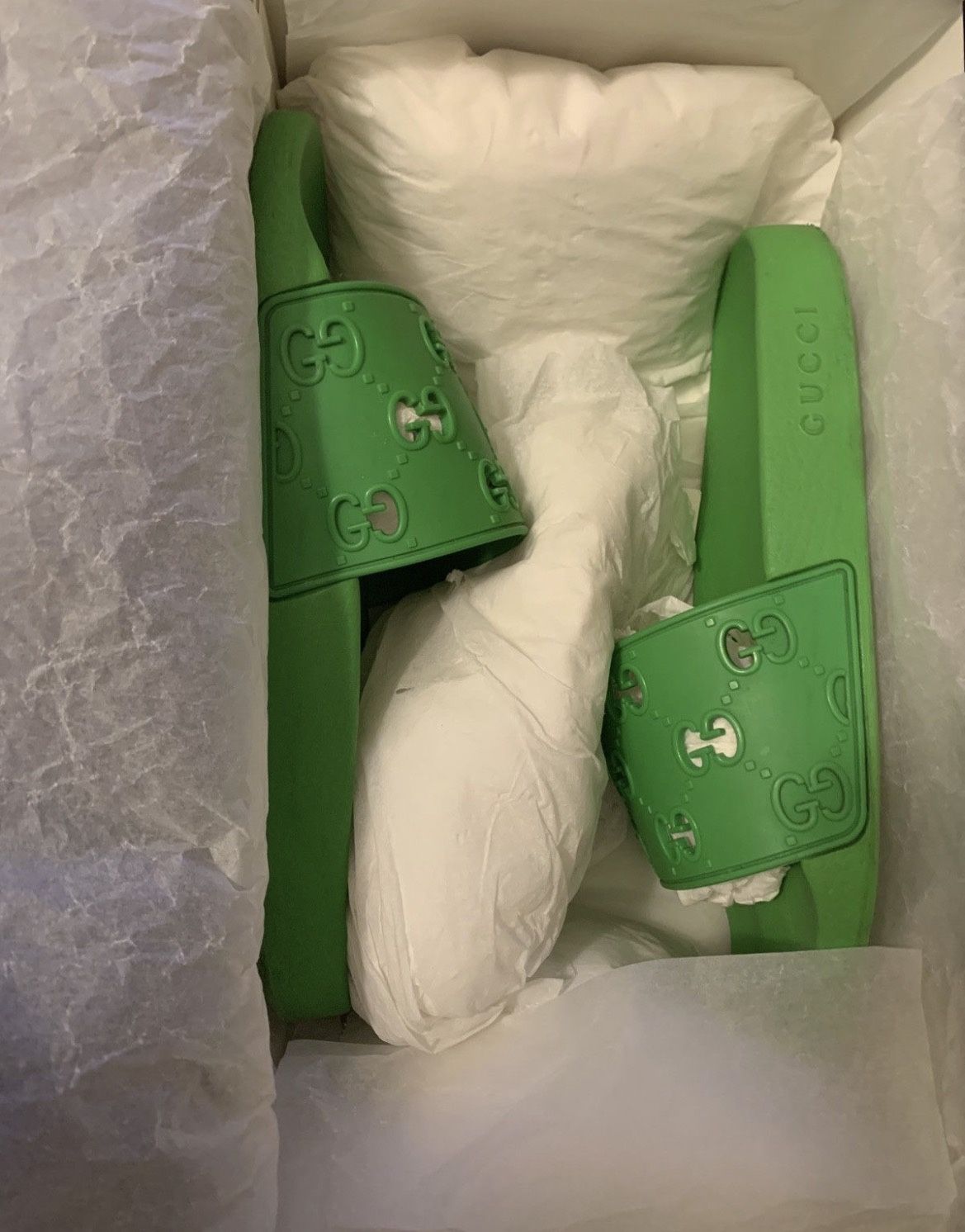 green gucci slides