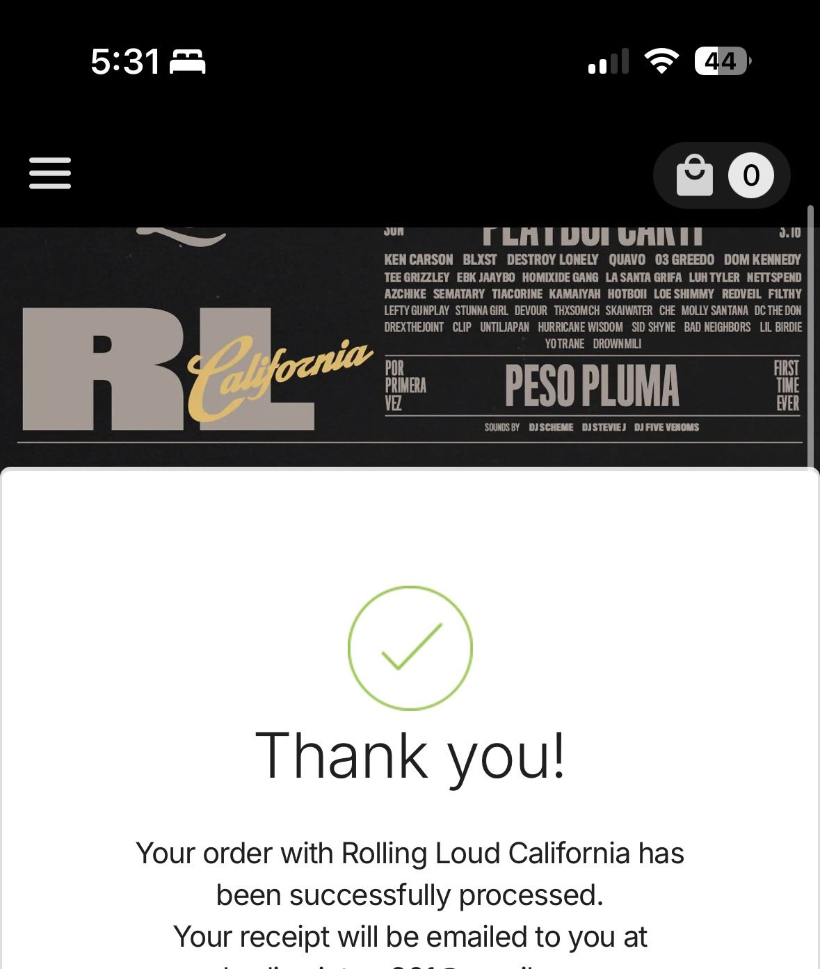 Rolling Loud VIP Ticket