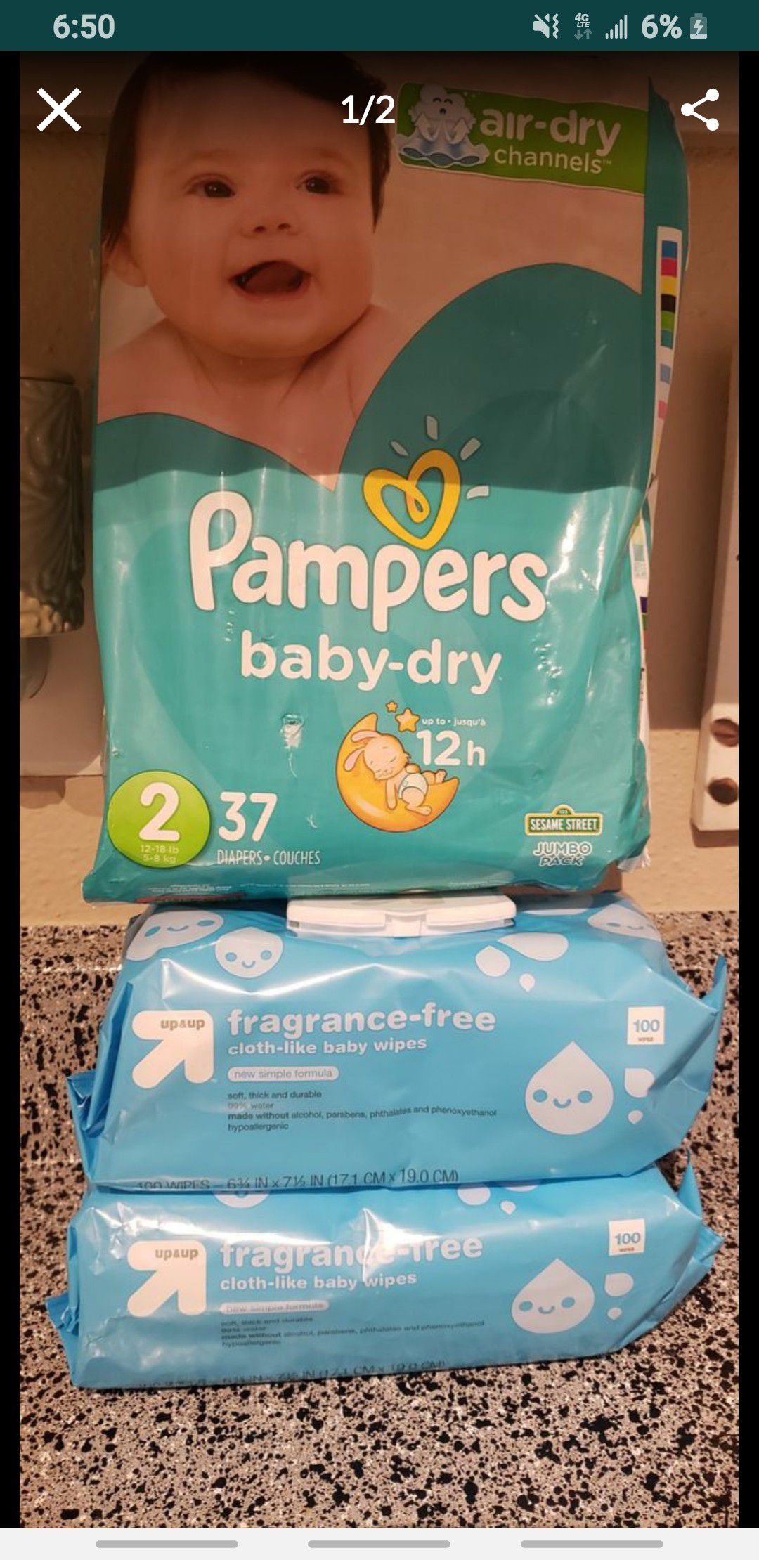 Pampers size 2 nd wipes