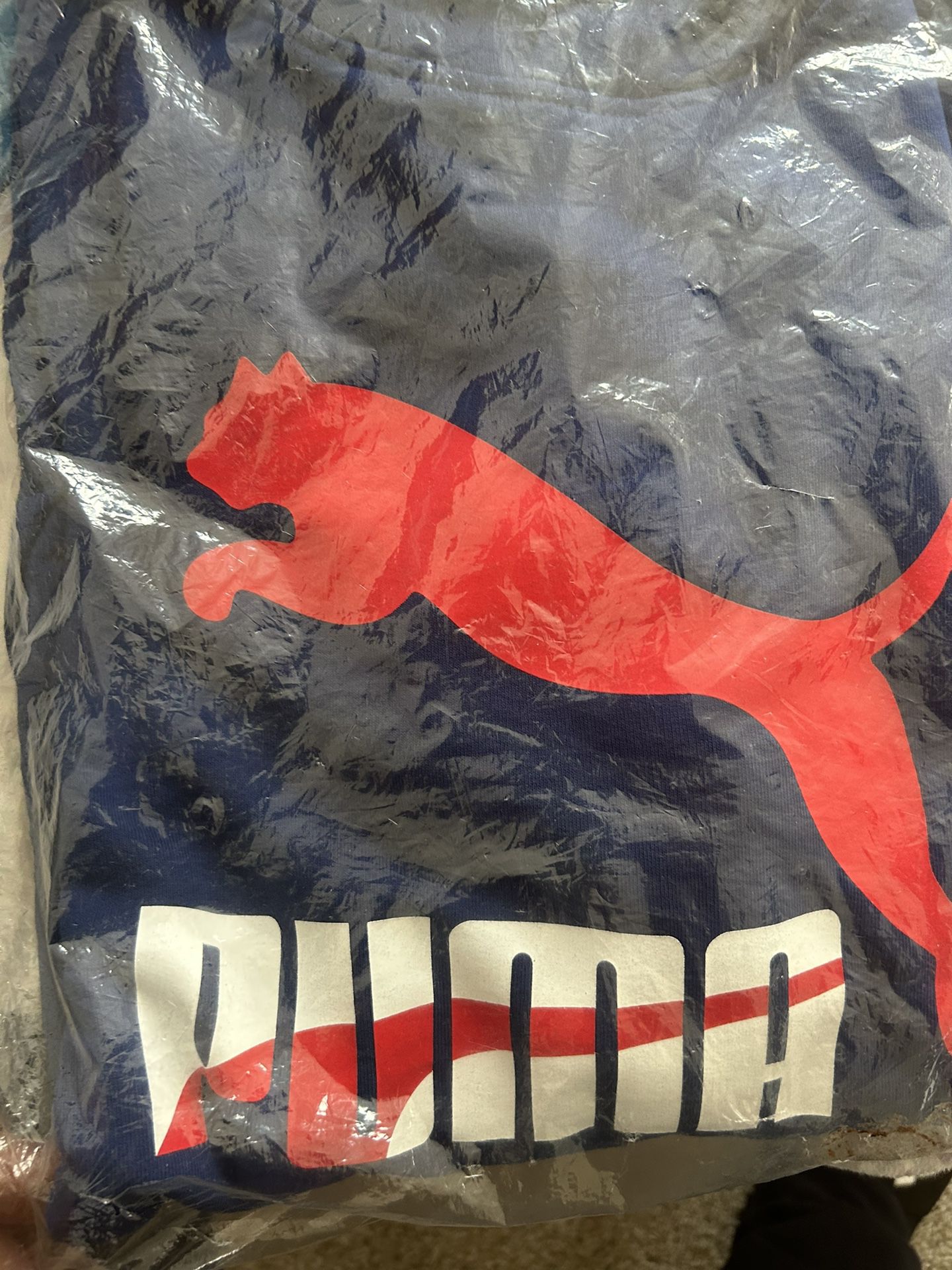 Puma Hooded Sweatshirt (3XL)  Navy Blue,Red, White
