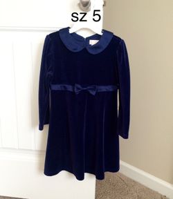 Holiday blue velvet dress