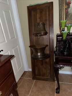 Antique,English, Copper Wall Handing Washbasin.