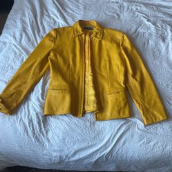 Vintage Yellow Leather Jacket 