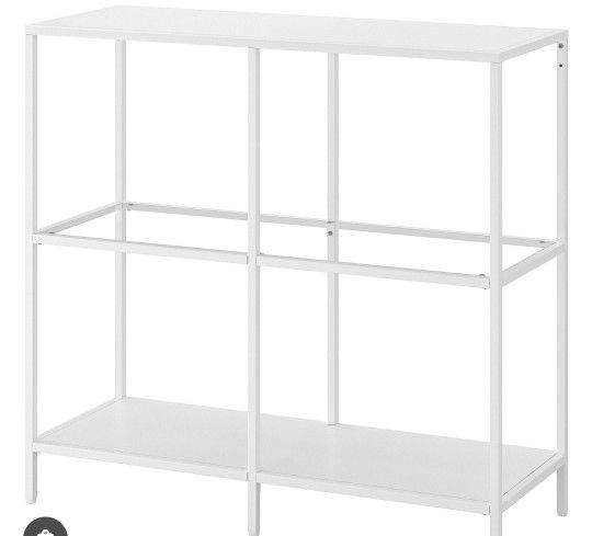 White Shelf With Glass Stand