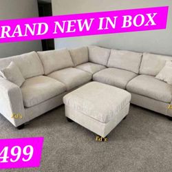 BRAND NEW 4PCS SECTIONAL SOFA SET WITH OTTOMAN AND ACCENT PILLOW INCLUDED $499