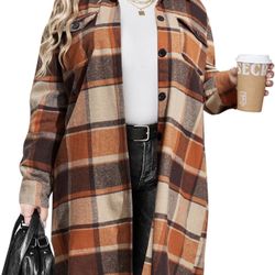 IN'VOLAND Womens Plus Size Flannel Plaid Shirts Long Sleeve Lounge Lapel Boyfriend Button Down