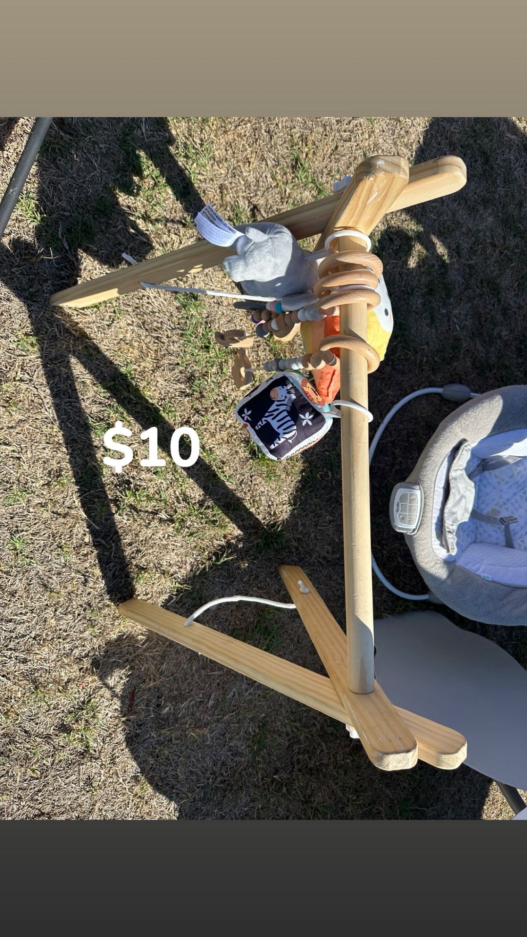 wooden baby play gym