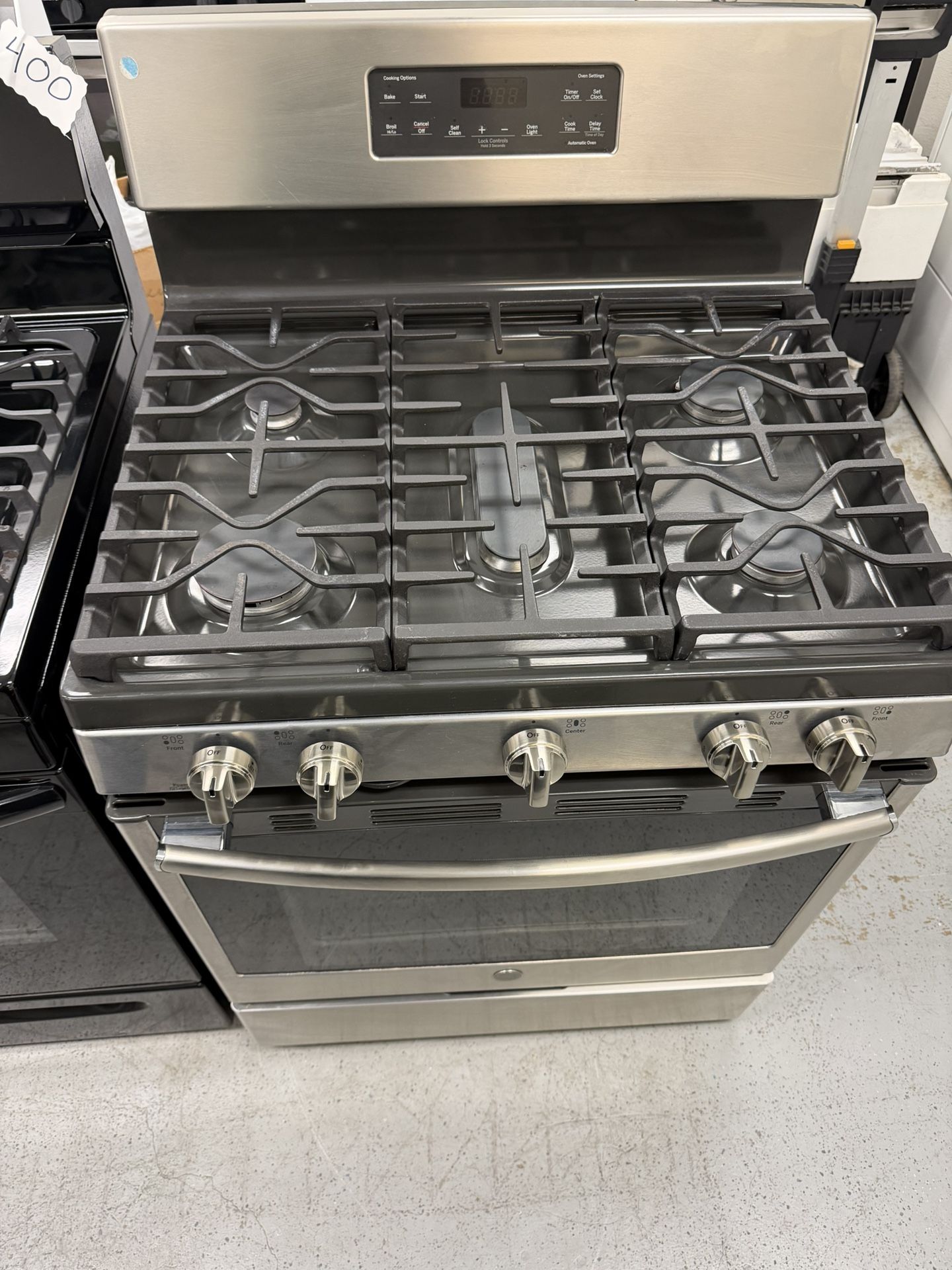 GE Gas Stove 5 Burners Stainless Steel