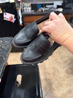 Black Leather Penny Loafers