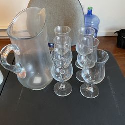 Margarita Pitcher And 6  Margarita Glasses