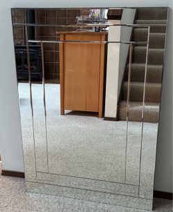 Large High-End Modern Wall Mirror with beveled geometric edge (29" x 41") - Originally $400