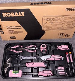 20 -Piece Pink Household Tool Set with Hard Case