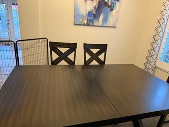 Dark Brown Dining Table with Chairs