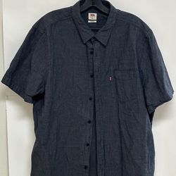 Levi’s Men’s Denim Grey Pocketed Casual Short Sleeve Button Up Shirt Size XXL