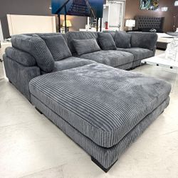 Extra Large Sectional Sofa Grey 🛋 😄 135x90 Modular 4 Segments 