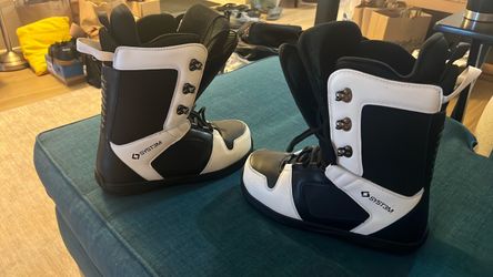 System SYST3M Snowboard Boots Black White sz 10 men’s