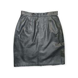 Black Genuine Leather Skirt, Size 7
