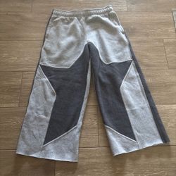 alab zumiez Gray Two-Tone Wide Leg Sweatpants