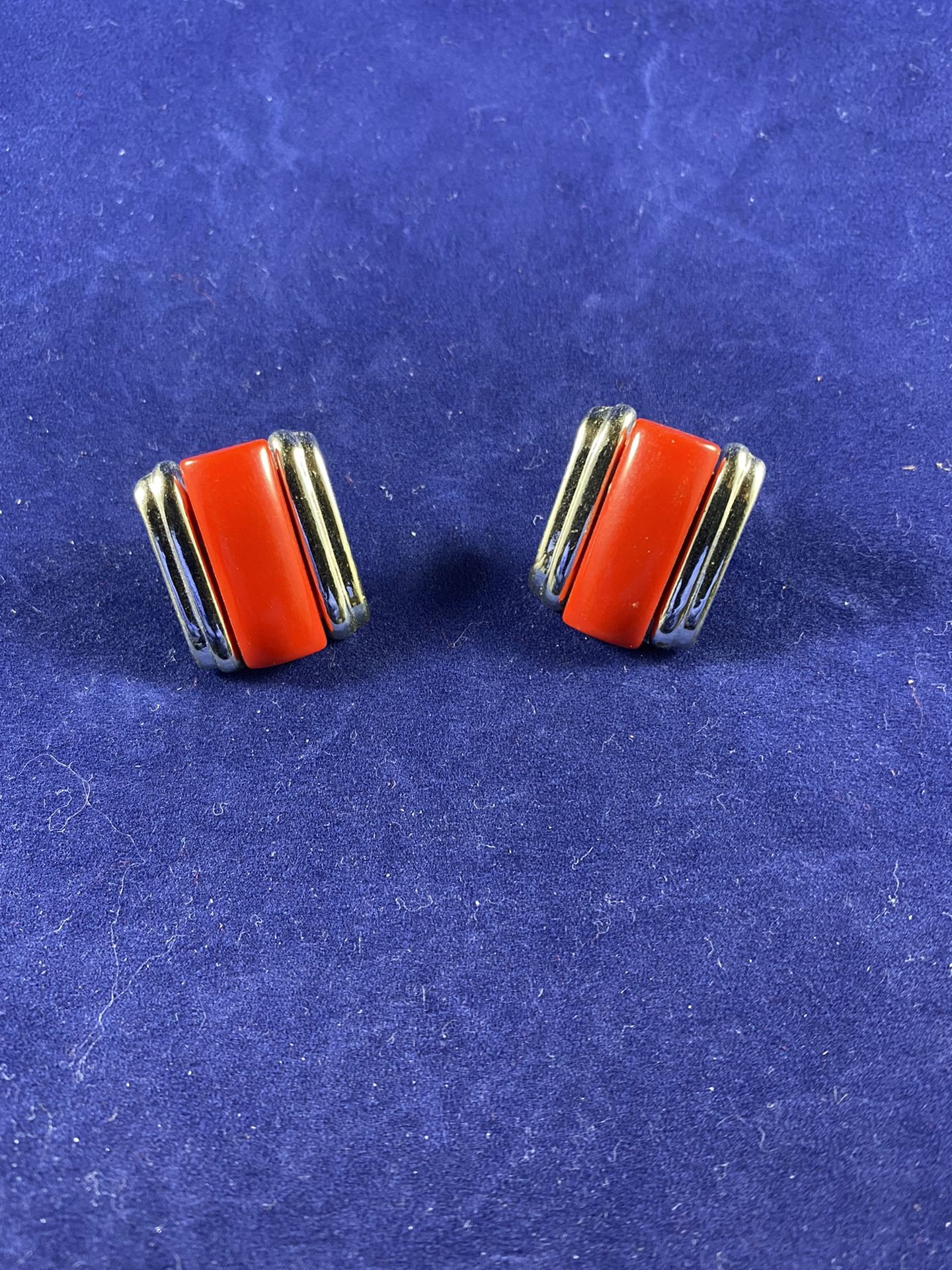 Vintage Red and Silver Earrings