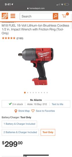 M18 FUEL 18-Volt Lithium-Ion Brushless Cordless 1/2 in. Impact Wrench with Friction Ring (Tool-Only)